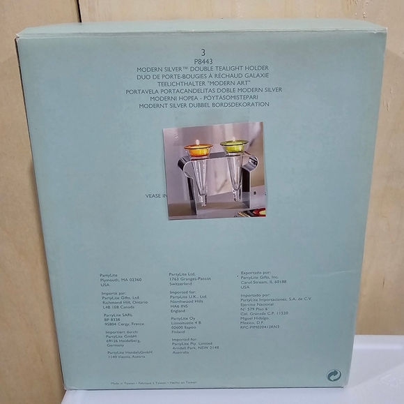 Partylite Modern Silver Double Tealight Holder. New - Picture 6 of 7